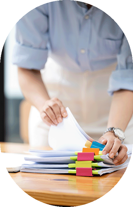 Organizing documents with colorful tabs